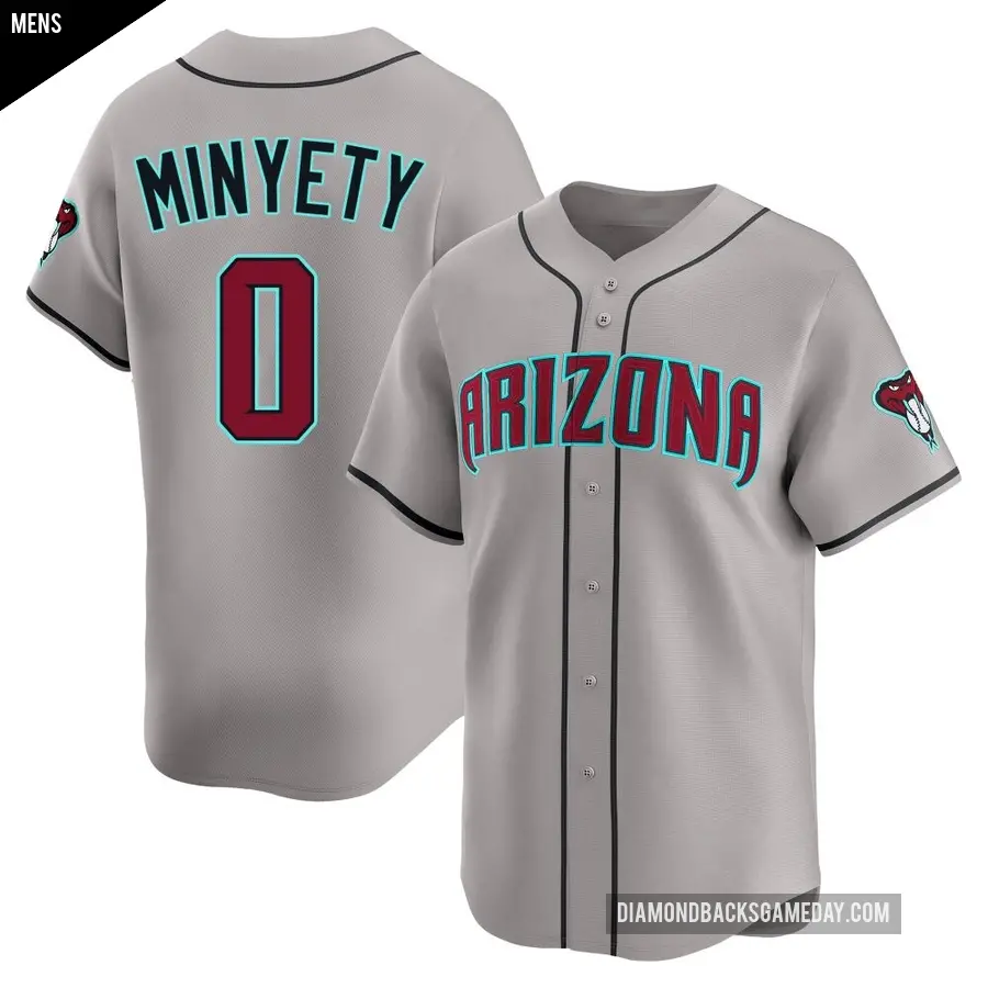 Men's Arizona Diamondbacks ＃0 Jorge Minyety Limited Gray Alternate Jersey