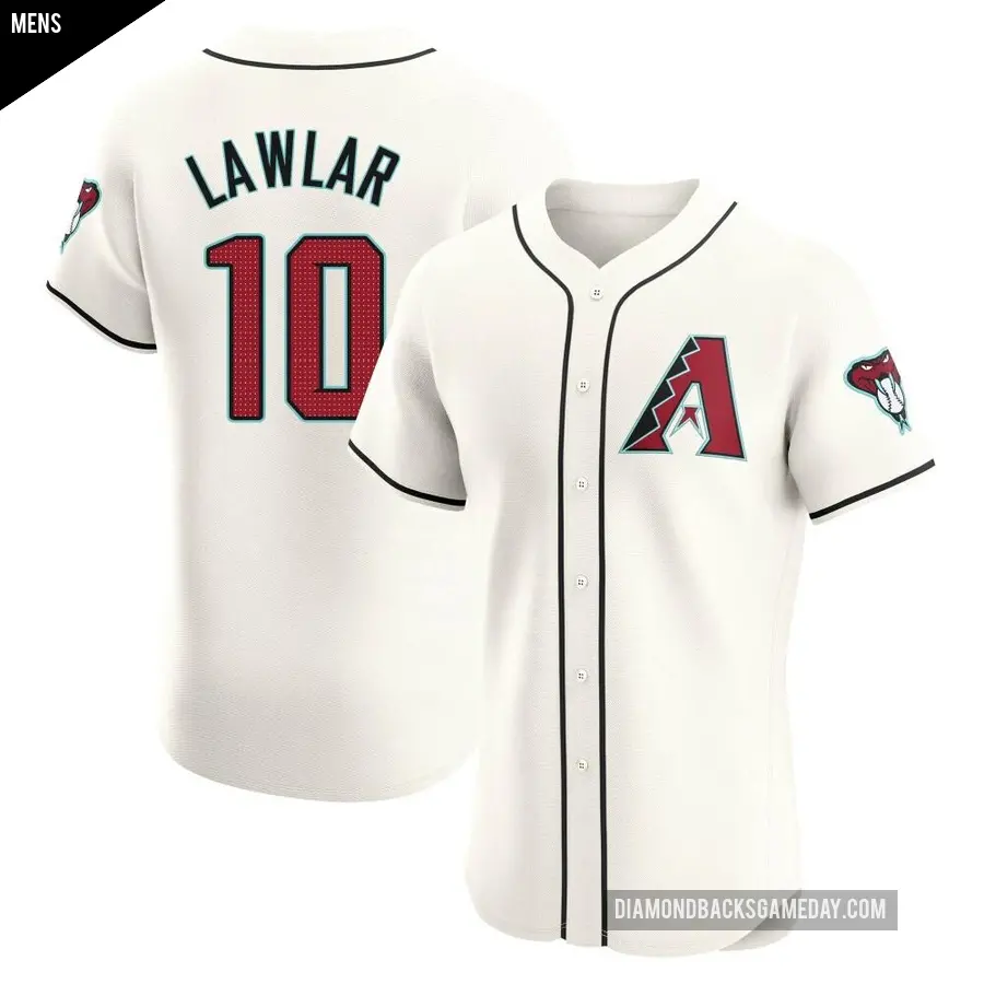 Men's Arizona Diamondbacks ＃10 Jordan Lawlar Elite Cream Home Jersey