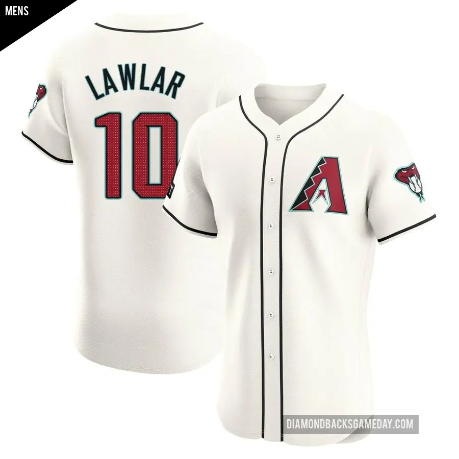Men's Arizona Diamondbacks ＃10 Jordan Lawlar Elite Cream Home Patch Jersey