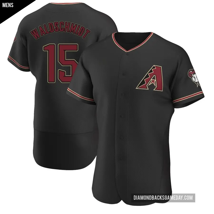 Men's Arizona Diamondbacks ＃15 Ryan Waldschmidt Authentic Black Alternate Jersey