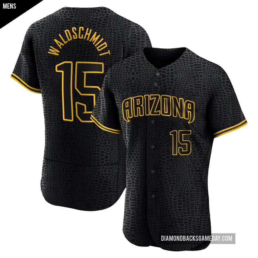 Men's Arizona Diamondbacks ＃15 Ryan Waldschmidt Authentic Black Snake Skin City Jersey