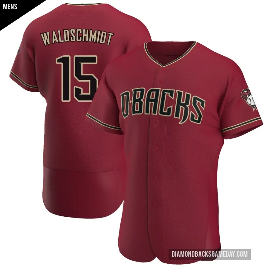 Men's Arizona Diamondbacks ＃15 Ryan Waldschmidt Authentic Crimson Alternate Jersey