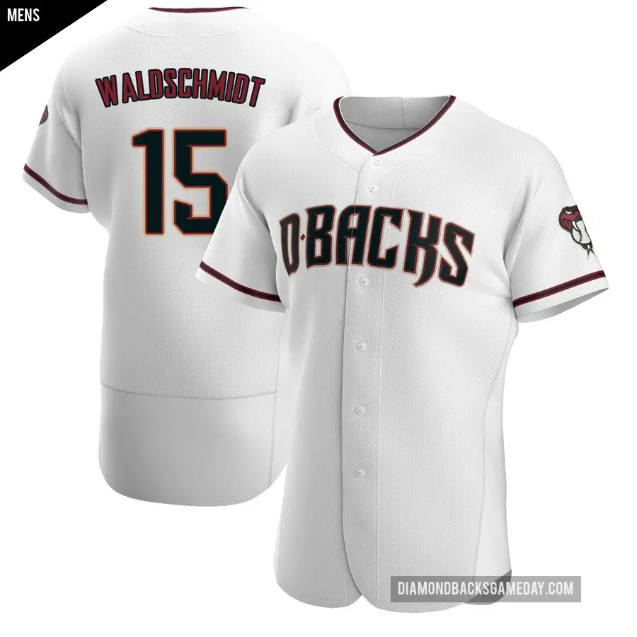Men's Arizona Diamondbacks ＃15 Ryan Waldschmidt Authentic White /Crimson Home Jersey