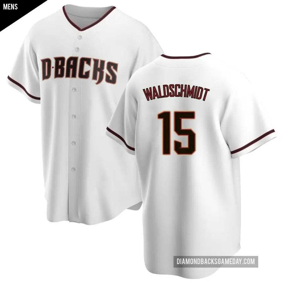 Men's Arizona Diamondbacks ＃15 Ryan Waldschmidt Replica White Home Jersey