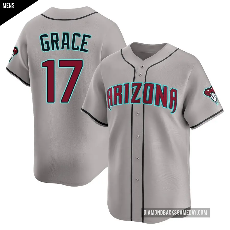 Men's Arizona Diamondbacks ＃17 Mark Grace Limited Gray Alternate Jersey