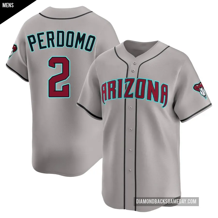 Men's Arizona Diamondbacks ＃2 Geraldo Perdomo Limited Gray Alternate Jersey
