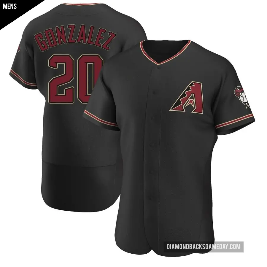 Men's Arizona Diamondbacks ＃20 Luis Gonzalez Authentic Black Alternate Jersey