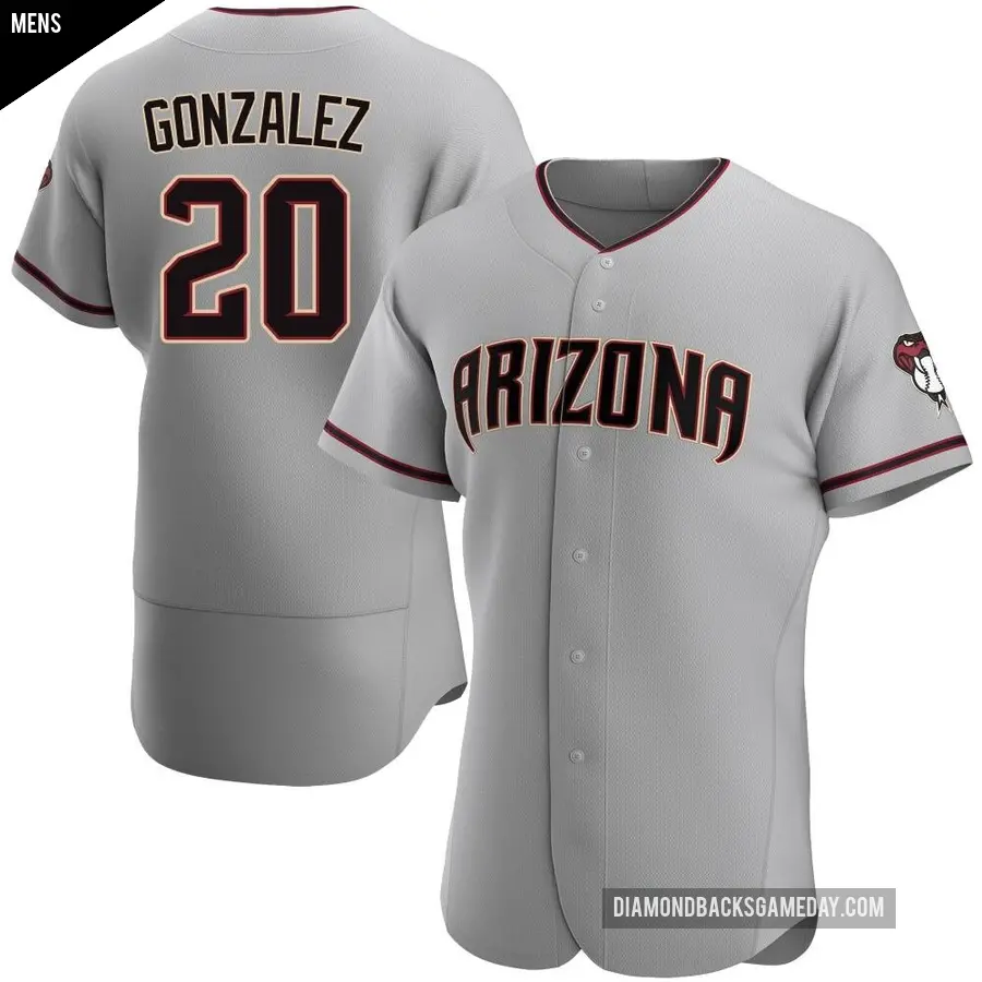 Men's Arizona Diamondbacks ＃20 Luis Gonzalez Authentic Gray Road Jersey