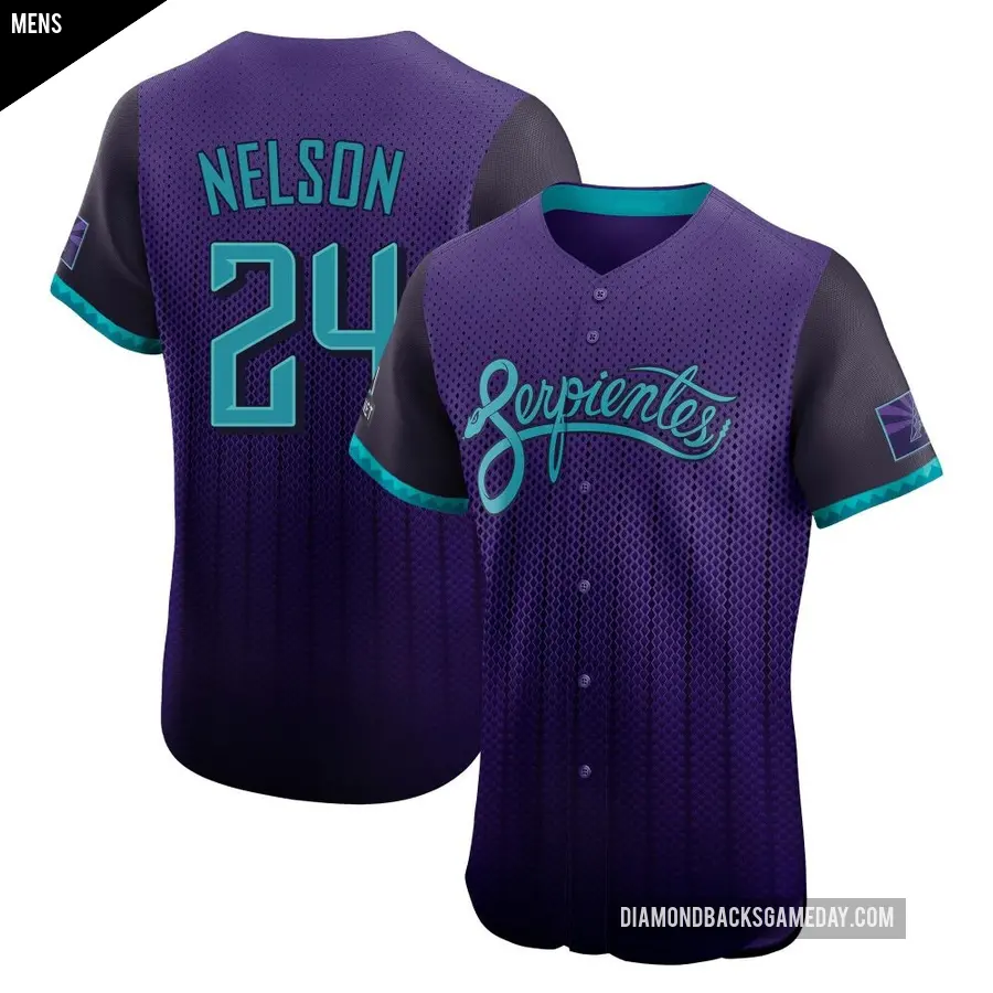 Men's Arizona Diamondbacks ＃24 Kyle Nelson Elite Purple 2025 City Connect Jersey