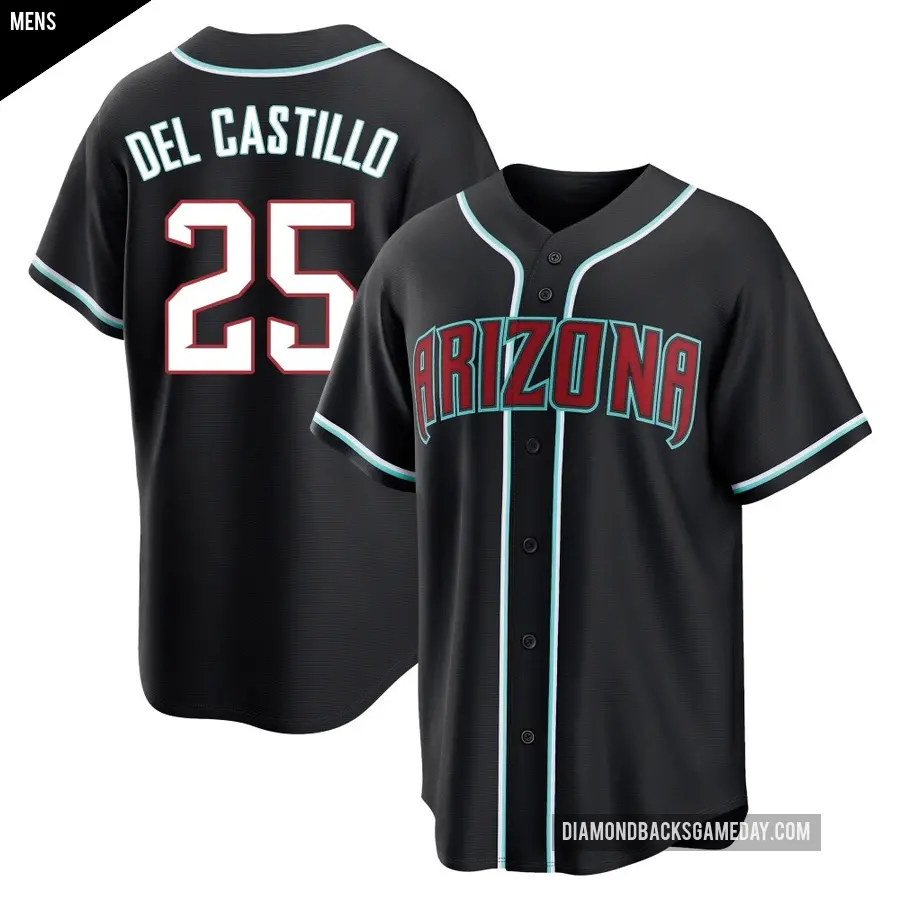 Men's Arizona Diamondbacks ＃25 Adrian Del Castillo Replica Black Fashion Out Jersey