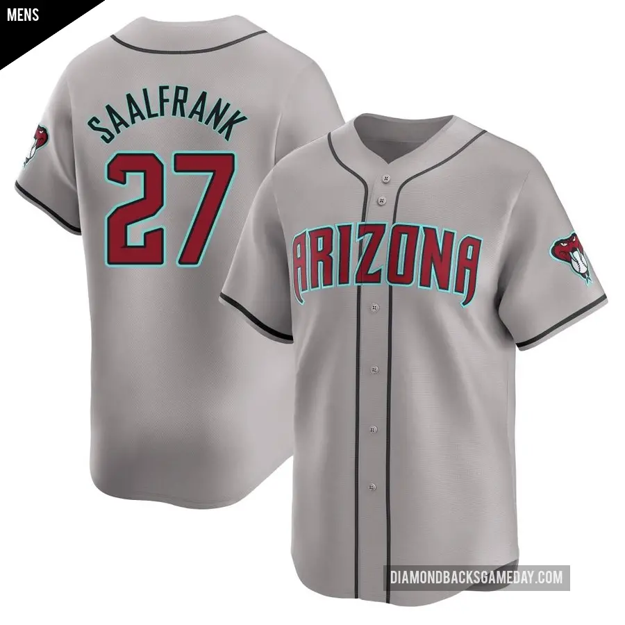 Men's Arizona Diamondbacks ＃27 Andrew Saalfrank Limited Gray Away Jersey