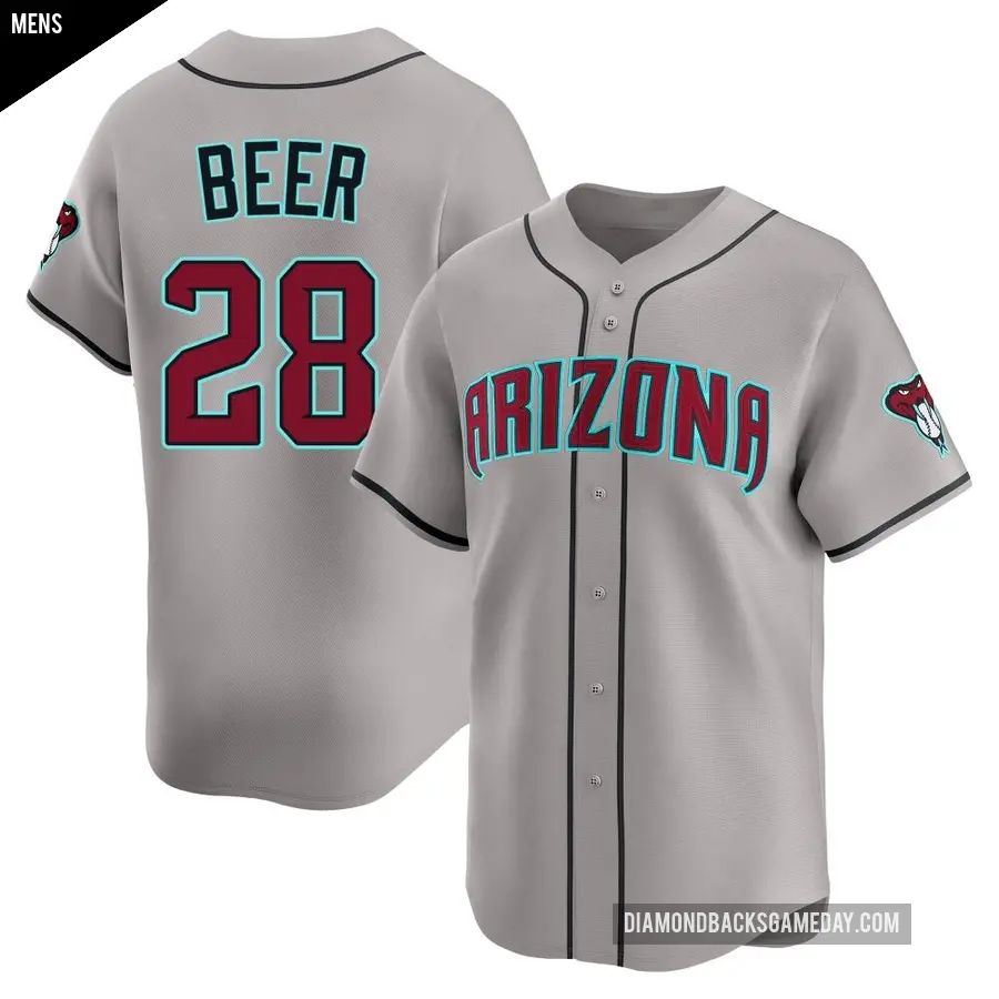 Men's Arizona Diamondbacks ＃28 Seth Beer Limited Gray Alternate Jersey
