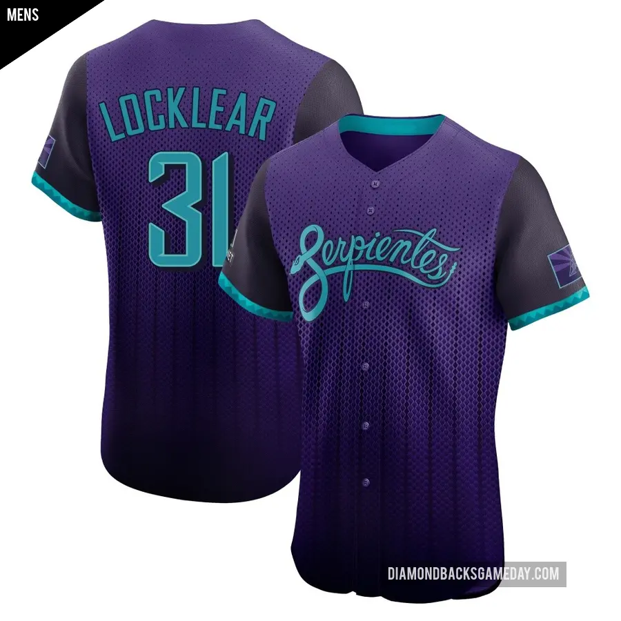 Men's Arizona Diamondbacks ＃31 Tyler Locklear Elite Purple 2025 City Connect Jersey