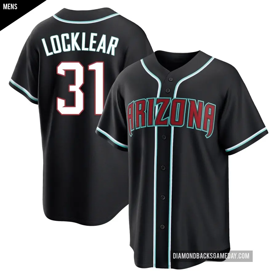 Men's Arizona Diamondbacks ＃31 Tyler Locklear Replica Black Fashion Out Jersey