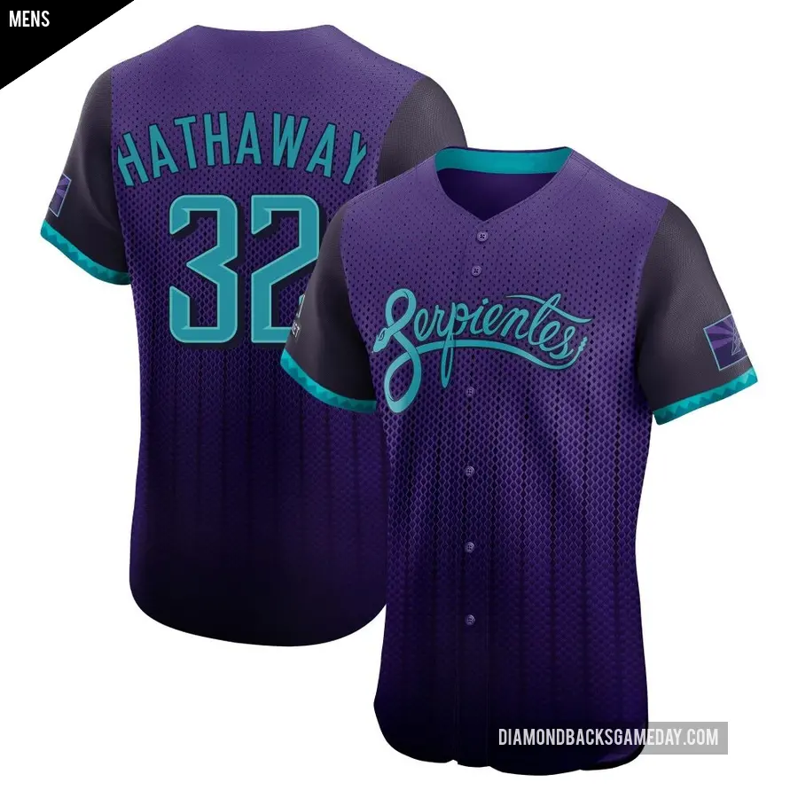 Men's Arizona Diamondbacks ＃32 Steve Hathaway Elite Purple 2025 City Connect Jersey