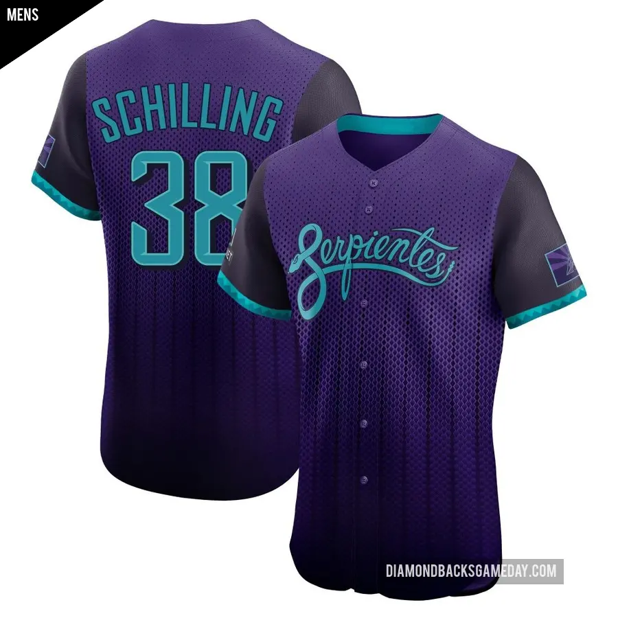 Men's Arizona Diamondbacks ＃38 Curt Schilling Elite Purple 2025 City Connect Jersey