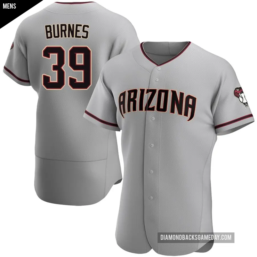 Men's Arizona Diamondbacks ＃39 Corbin Burnes Authentic Gray Road Jersey