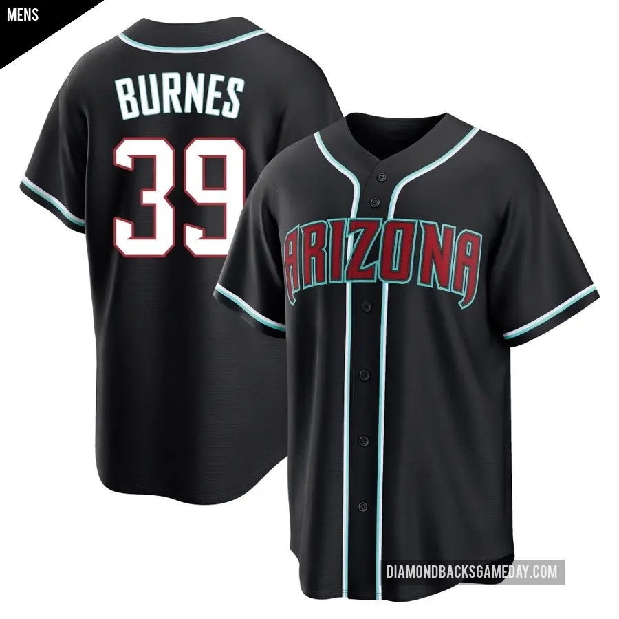 Men's Arizona Diamondbacks ＃39 Corbin Burnes Replica Black Fashion Out Jersey