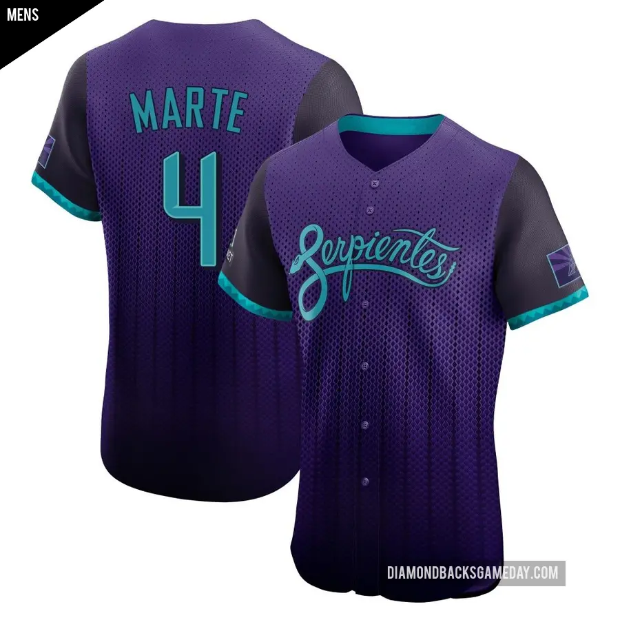 Men's Arizona Diamondbacks ＃4 Ketel Marte Elite Purple 2025 City Connect Jersey