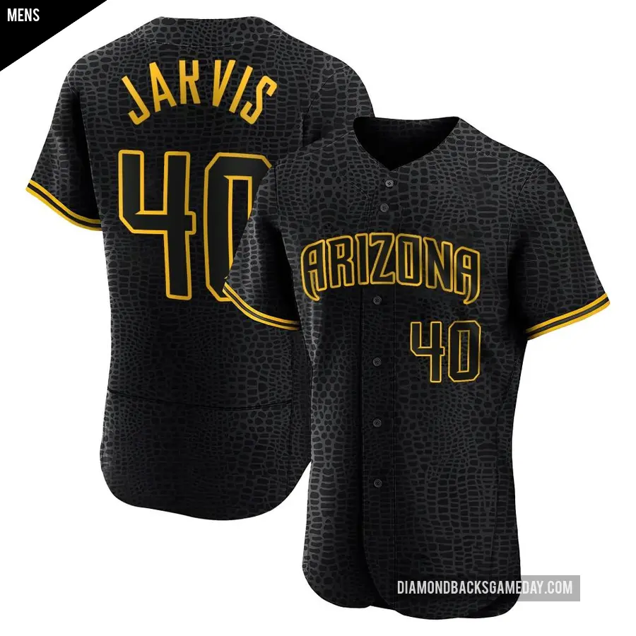 Men's Arizona Diamondbacks ＃40 Bryce Jarvis Authentic Black Snake Skin City Jersey