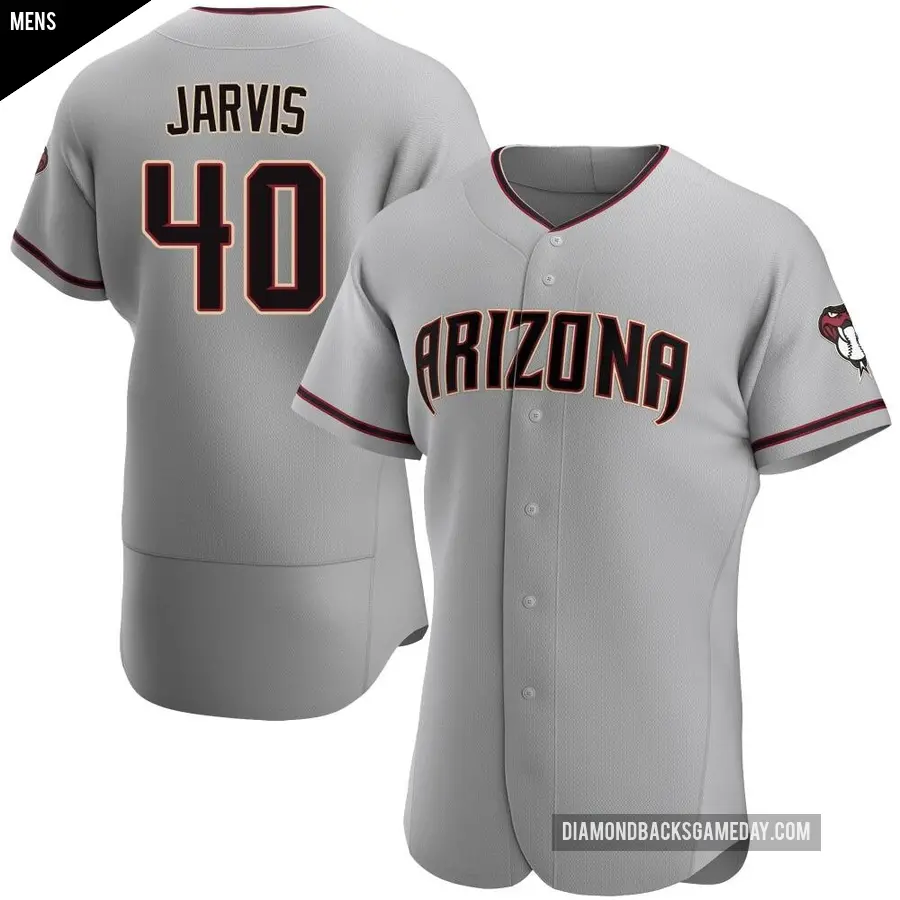 Men's Arizona Diamondbacks ＃40 Bryce Jarvis Authentic Gray Road Jersey