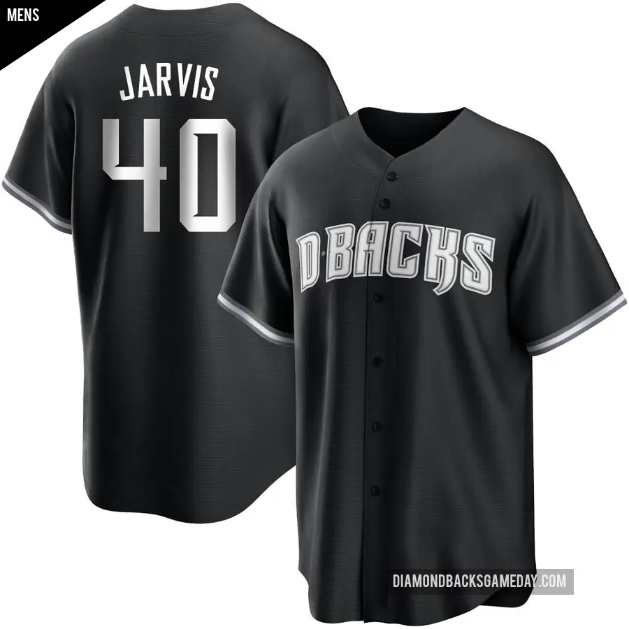 Men's Arizona Diamondbacks ＃40 Bryce Jarvis Replica Black/White Jersey