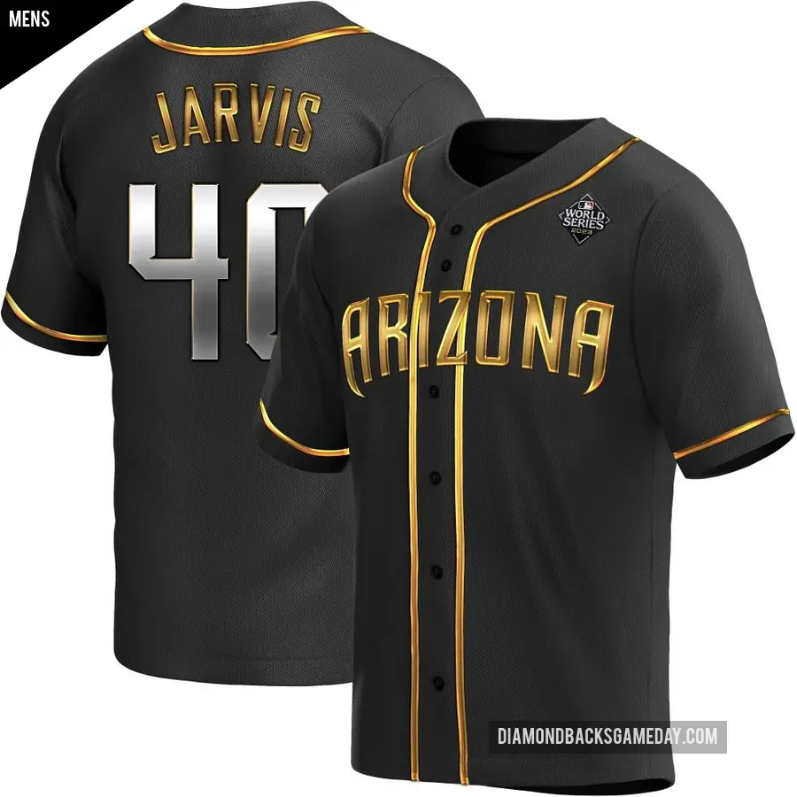 Men's Arizona Diamondbacks ＃40 Bryce Jarvis Replica Gold Black en Alternate 2023 World Series Jersey