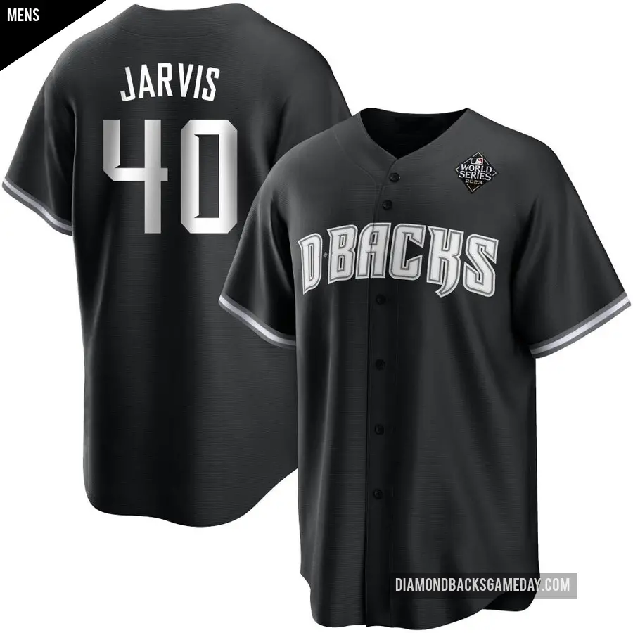 Men's Arizona Diamondbacks ＃40 Bryce Jarvis Replica White Black 2023 World Series Jersey