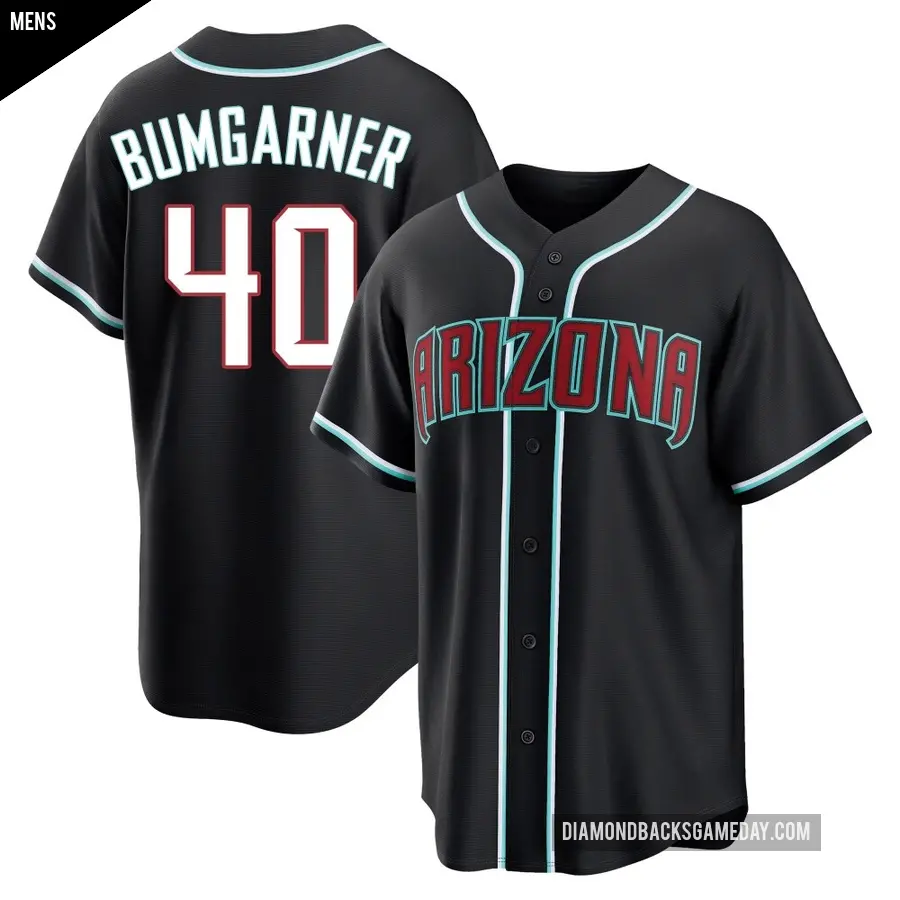Men's Arizona Diamondbacks ＃40 Madison Bumgarner Replica Black Fashion Out Jersey