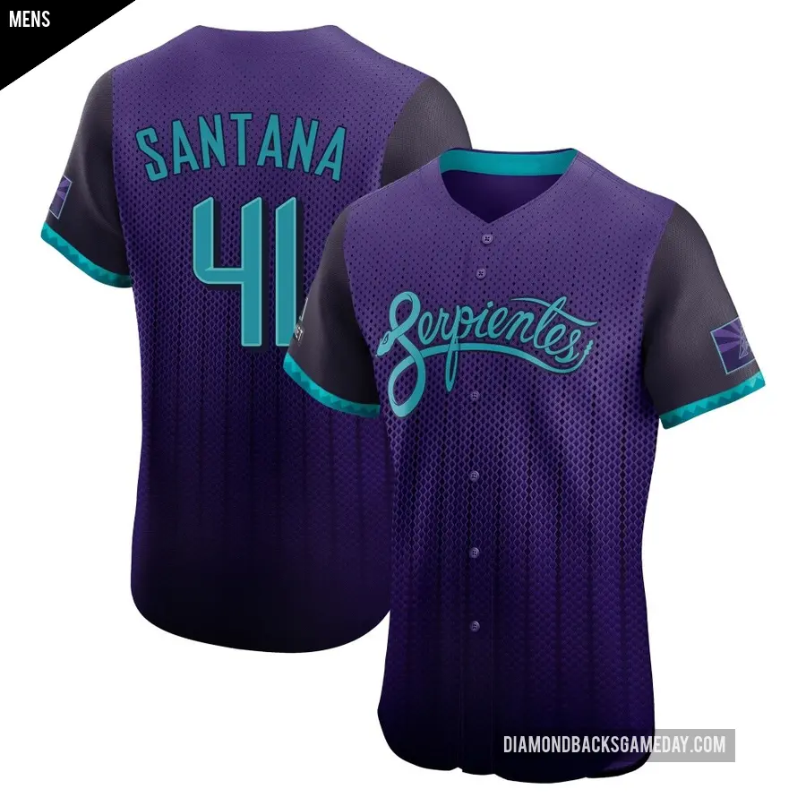 Men's Arizona Diamondbacks ＃41 Carlos Santana Elite Purple 2025 City Connect Jersey