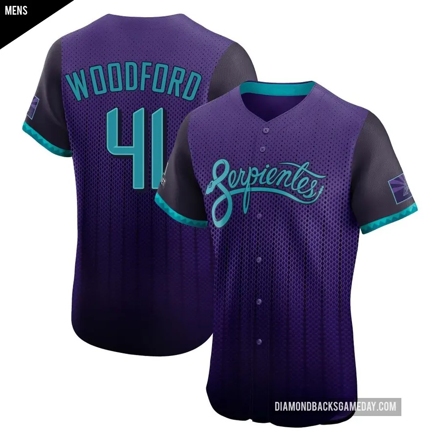 Men's Arizona Diamondbacks ＃41 Jake Woodford Elite Purple 2025 City Connect Jersey