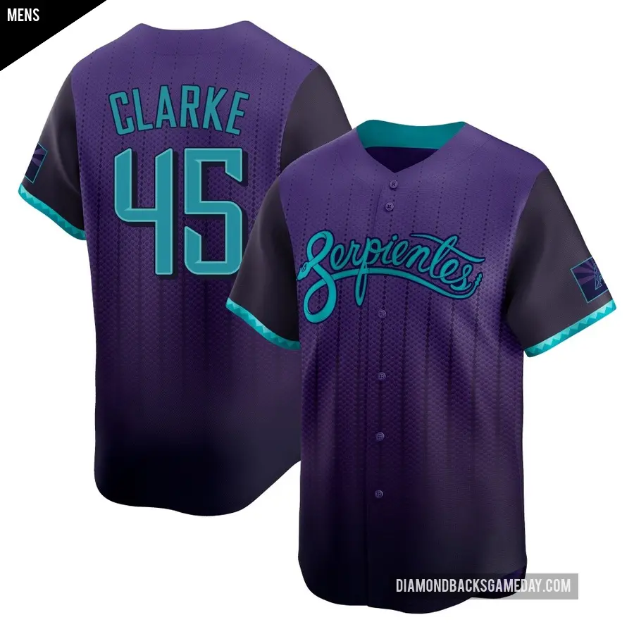 Men's Arizona Diamondbacks ＃45 Taylor Clarke Limited Purple 2025 City Connect Jersey