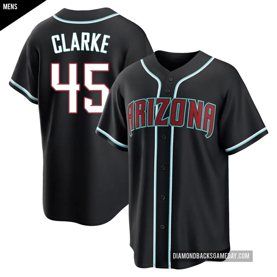 Men's Arizona Diamondbacks ＃45 Taylor Clarke Replica Black Fashion Out Jersey