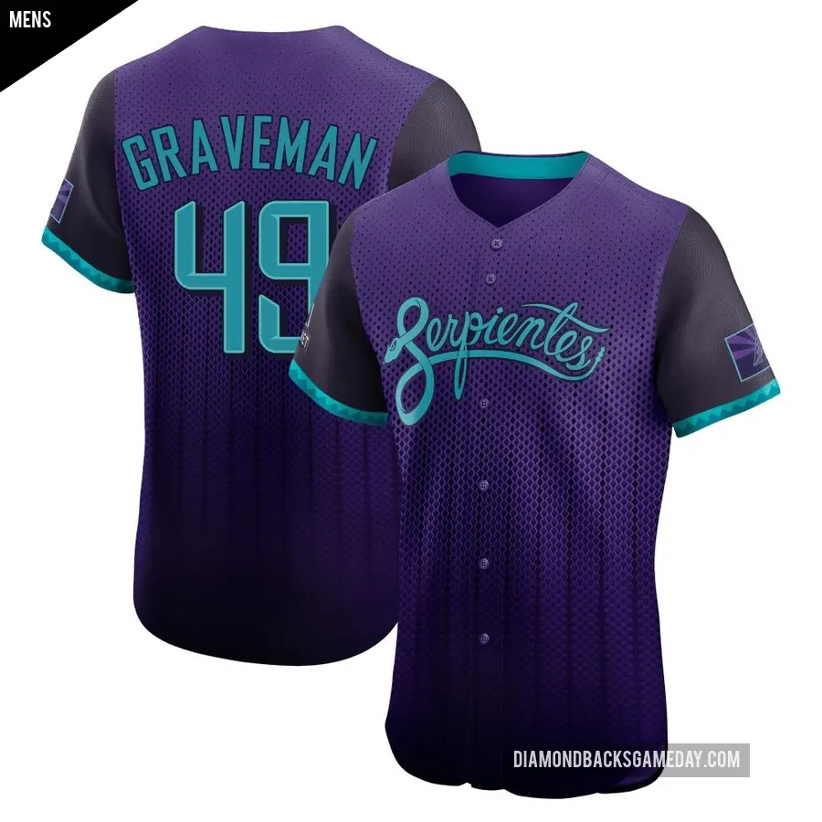 Men's Arizona Diamondbacks ＃49 Kendall Graveman Elite Purple 2025 City Connect Jersey