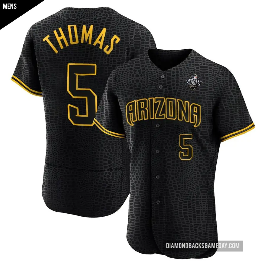 Men's Arizona Diamondbacks ＃5 Alek Thomas Authentic Black Snake Skin City 2023 World Series Jersey