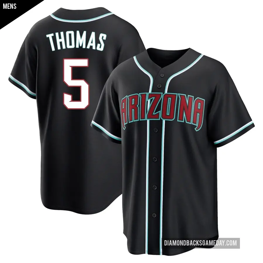 Men's Arizona Diamondbacks ＃5 Alek Thomas Replica Black Fashion Out Jersey