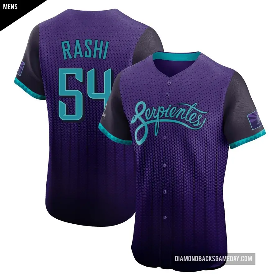 Men's Arizona Diamondbacks ＃54 Taylor Rashi Elite Purple 2025 City Connect Jersey