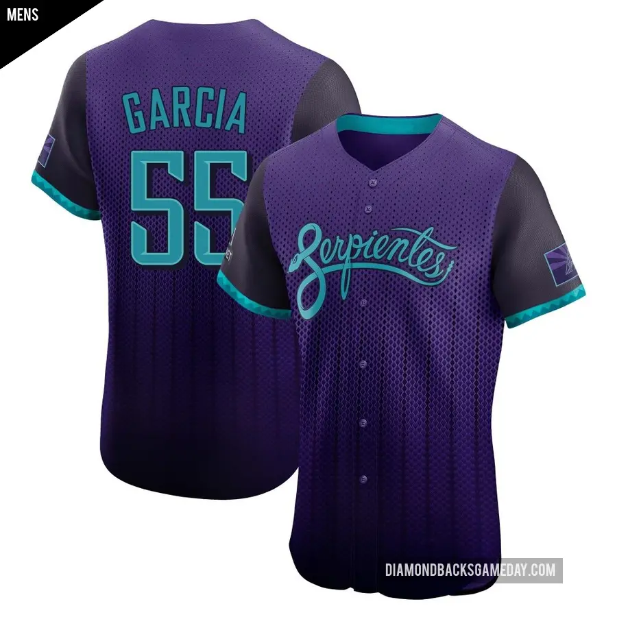 Men's Arizona Diamondbacks ＃55 Brandyn Garcia Elite Purple 2025 City Connect Jersey
