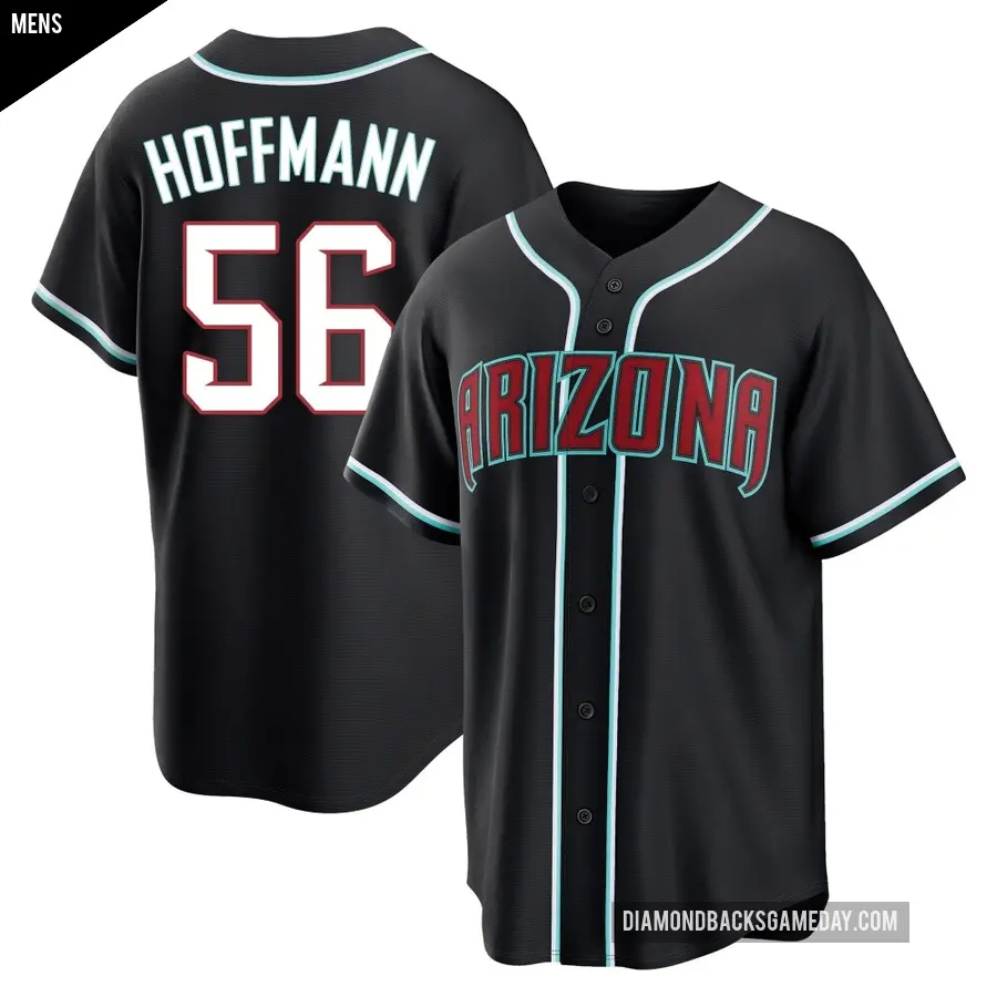 Men's Arizona Diamondbacks ＃56 Andrew Hoffmann Replica Black Fashion Out Jersey
