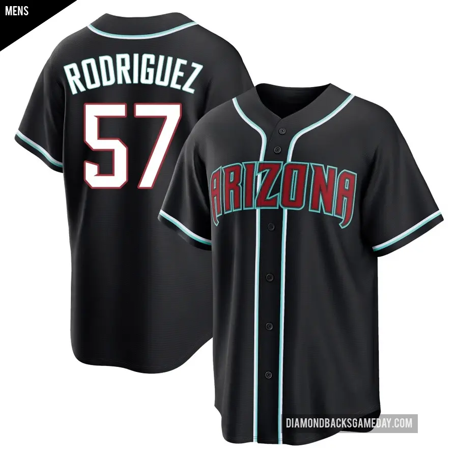 Men's Arizona Diamondbacks ＃57 Eduardo Rodriguez Replica Black Fashion Out Jersey