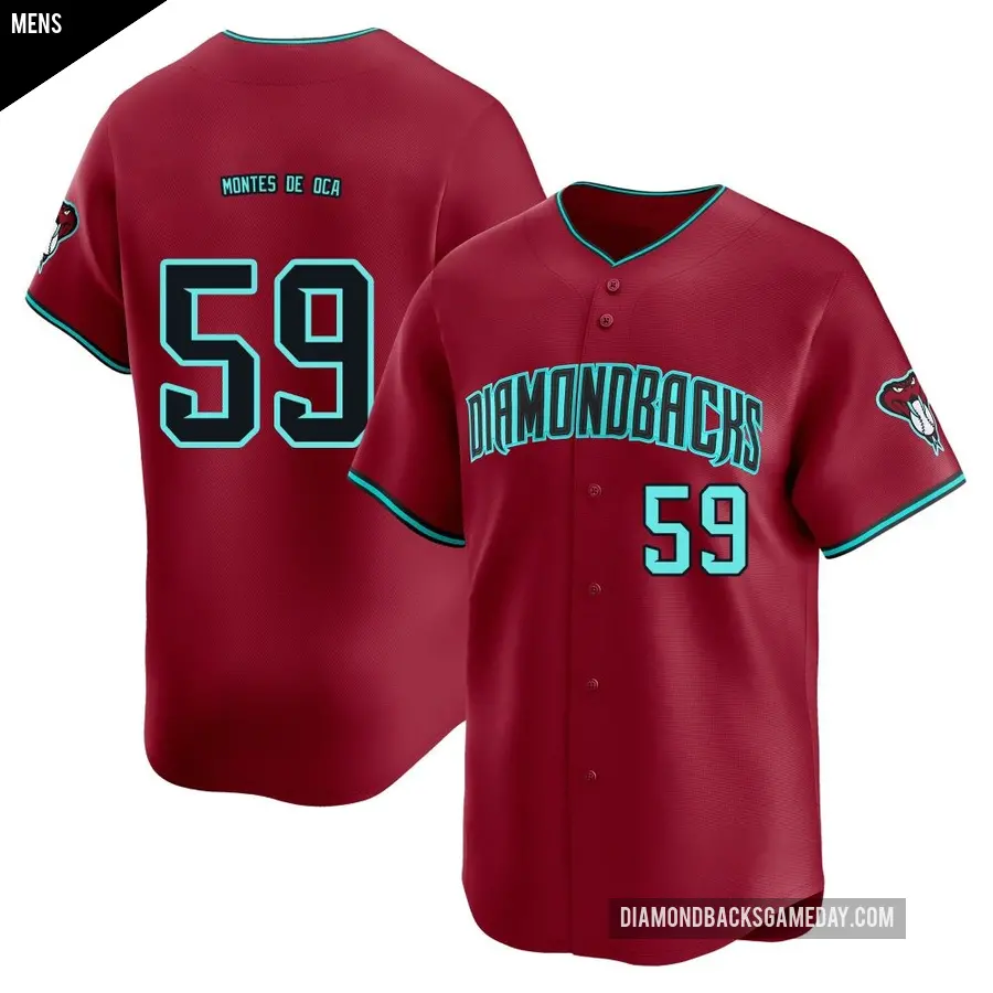 Men's Arizona Diamondbacks ＃59 Christian Montes De Oca Limited Red Alternate Jersey