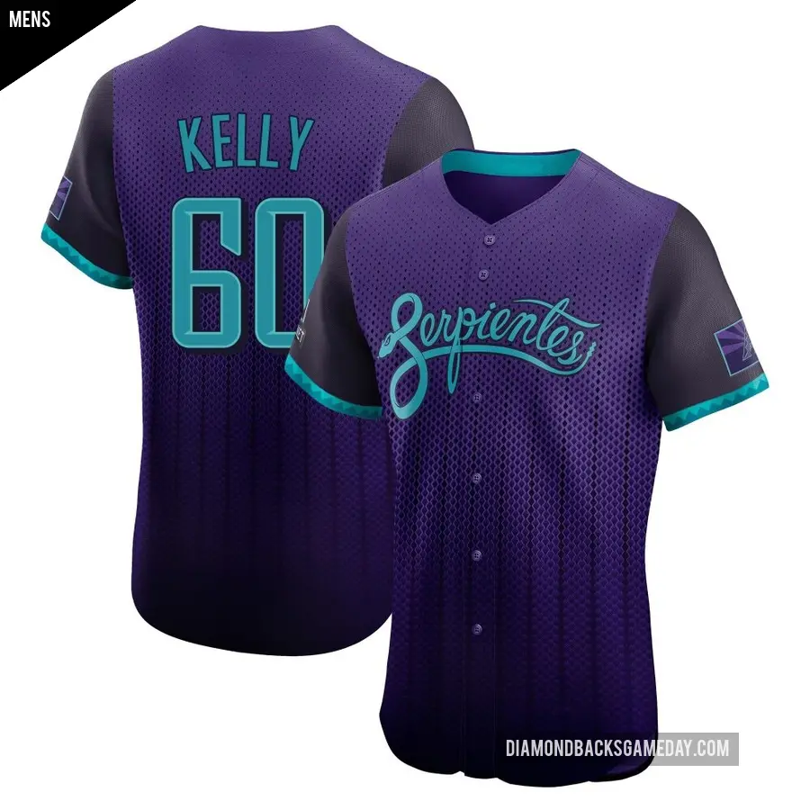 Men's Arizona Diamondbacks ＃60 Casey Kelly Elite Purple 2025 City Connect Jersey