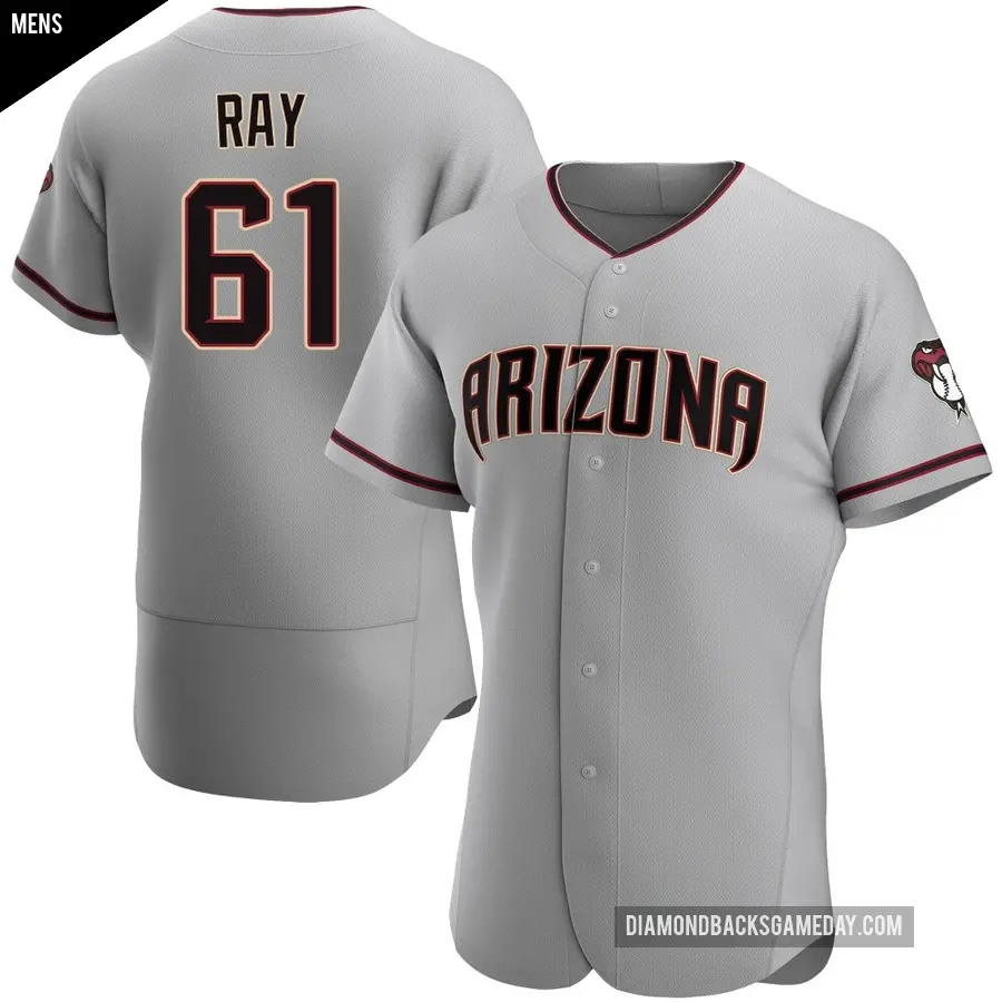 Men's Arizona Diamondbacks ＃61 Dylan Ray Authentic Gray Road Jersey