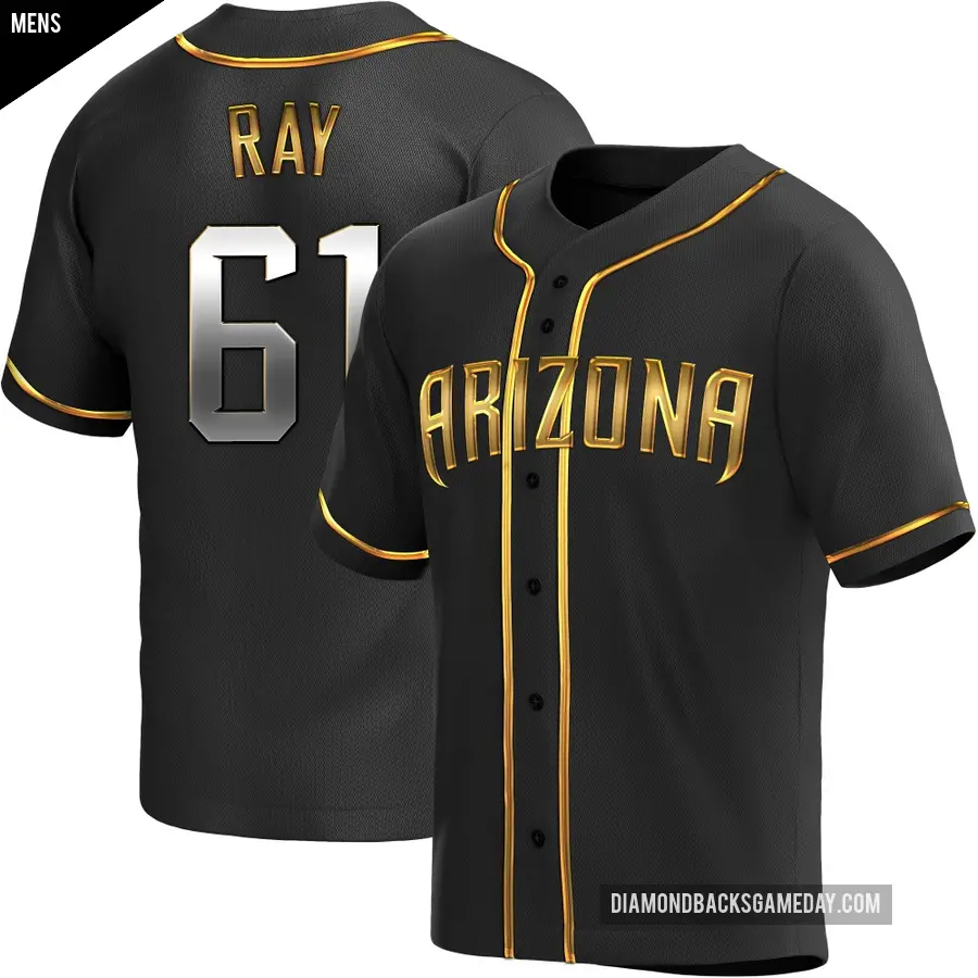 Men's Arizona Diamondbacks ＃61 Dylan Ray Replica Gold Black en Alternate Jersey