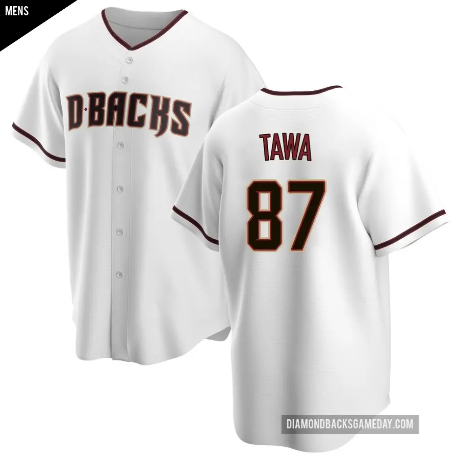 Men's Arizona Diamondbacks ＃87 Timothy Tawa Replica White Home Jersey