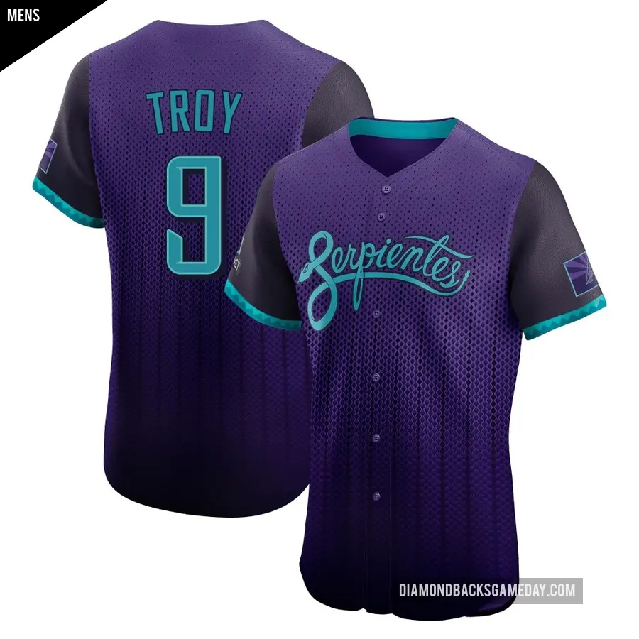 Men's Arizona Diamondbacks ＃9 Tommy Troy Elite Purple 2025 City Connect Jersey