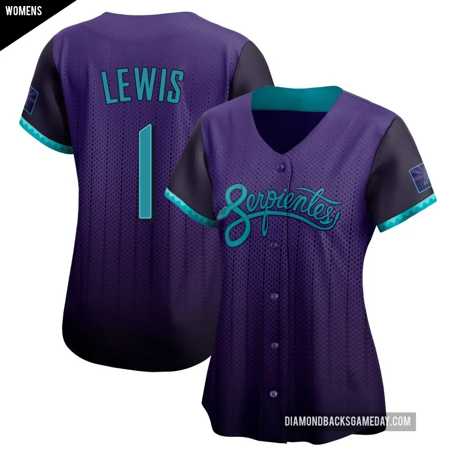 Women's Arizona Diamondbacks ＃1 Kyle Lewis Limited Purple 2025 City Connect Jersey