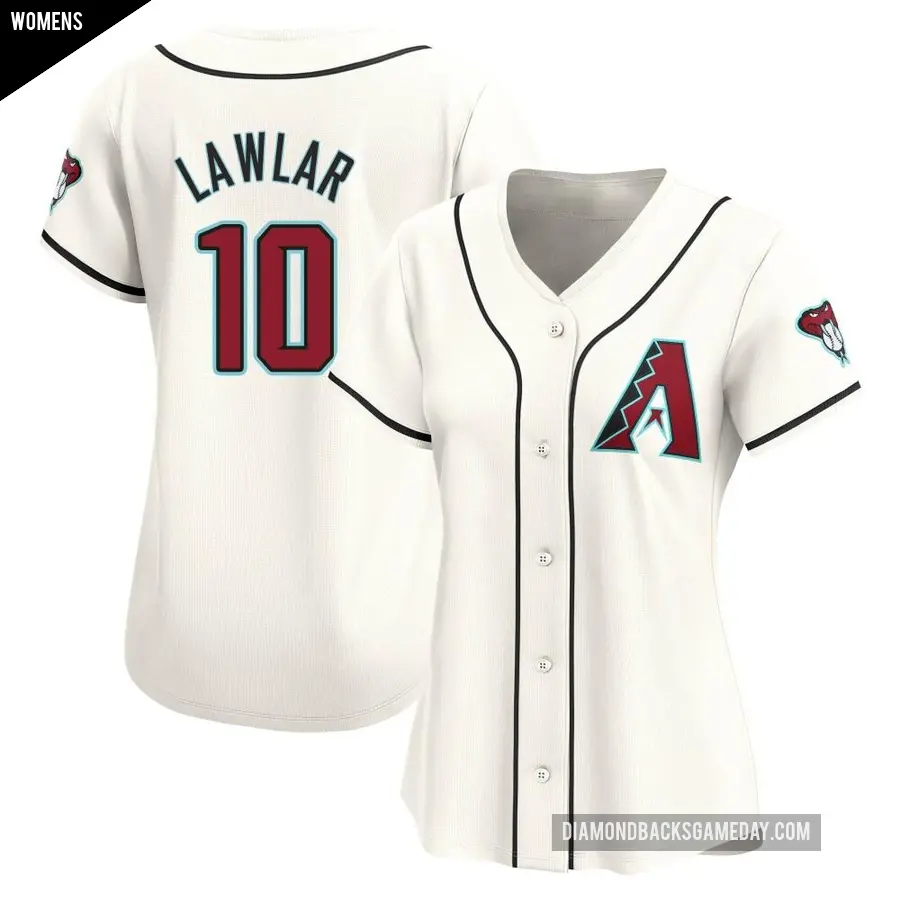 Women's Arizona Diamondbacks ＃10 Jordan Lawlar Limited White Home Jersey