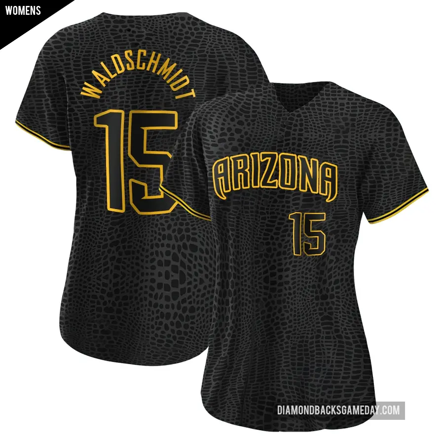 Women's Arizona Diamondbacks ＃15 Ryan Waldschmidt Authentic Black Snake Skin City Jersey