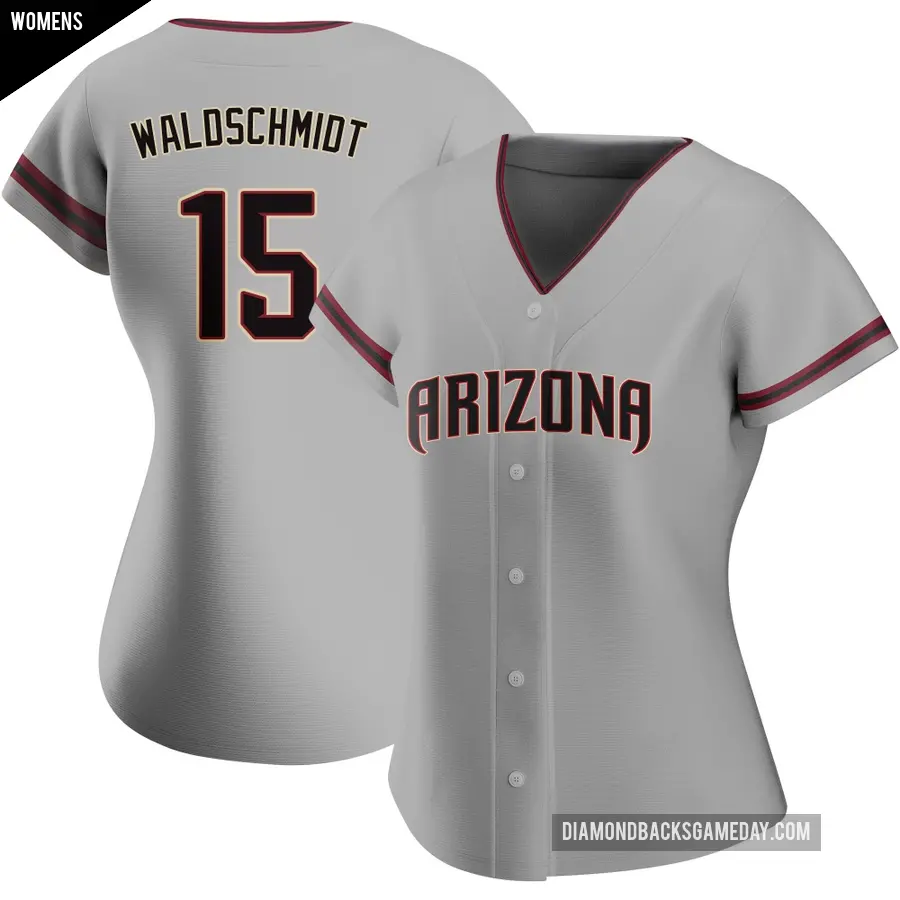 Women's Arizona Diamondbacks ＃15 Ryan Waldschmidt Authentic Gray Road Jersey